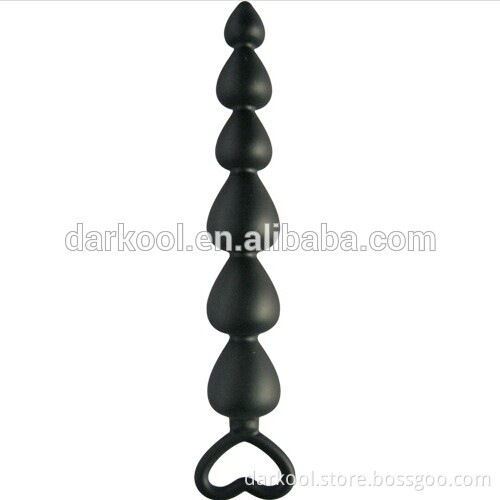 N013/Hot Selling Comfortable Factory Heart Sex Toy Silicone Anal Plug Beads Sex